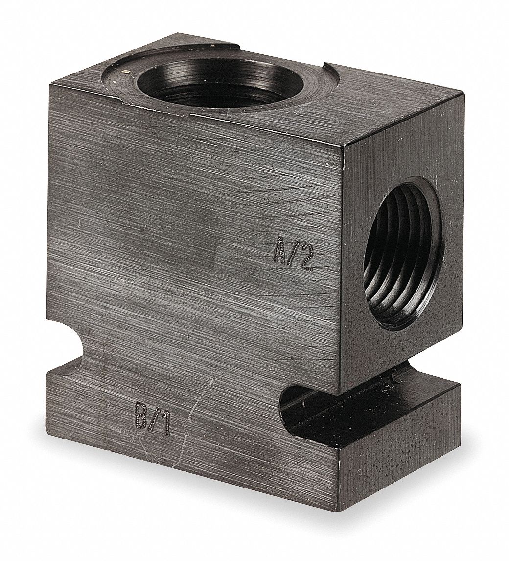 Valve Base, 9/16-18 SAE, Steel, 8-2 Cavity
