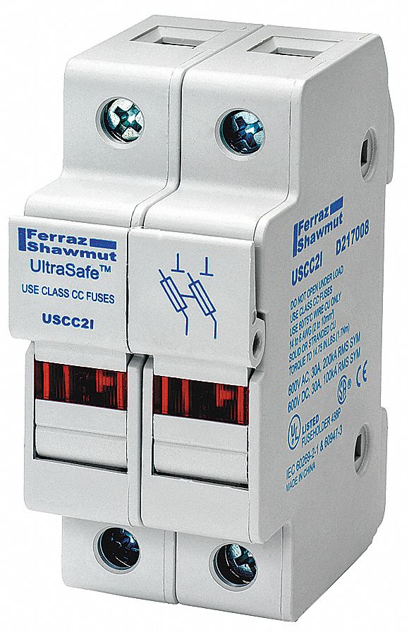 Fuse Holder, USCC, 2 Pole, 30A, Indicating
