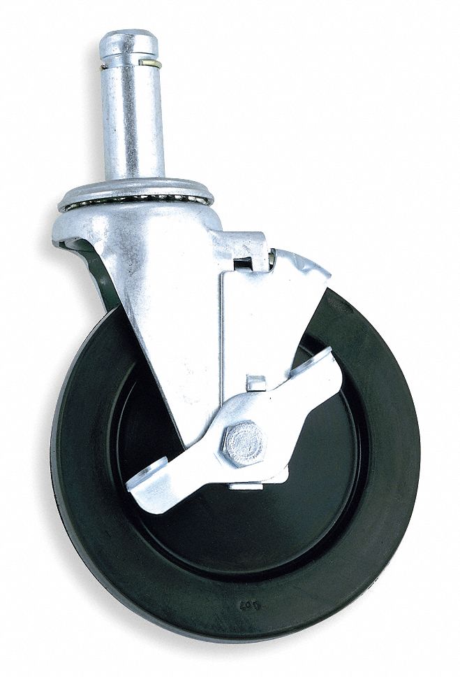 Swivel Stem Caster w/Brake, 5 In, 200 lb