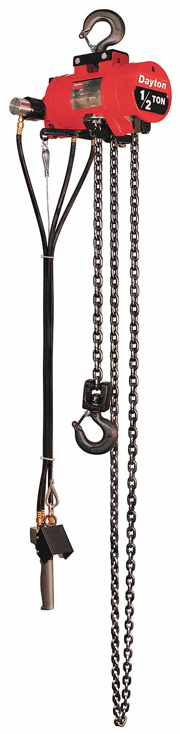 Air Chain Hoist, 2000 lb. Cap., 10 ft. Lft