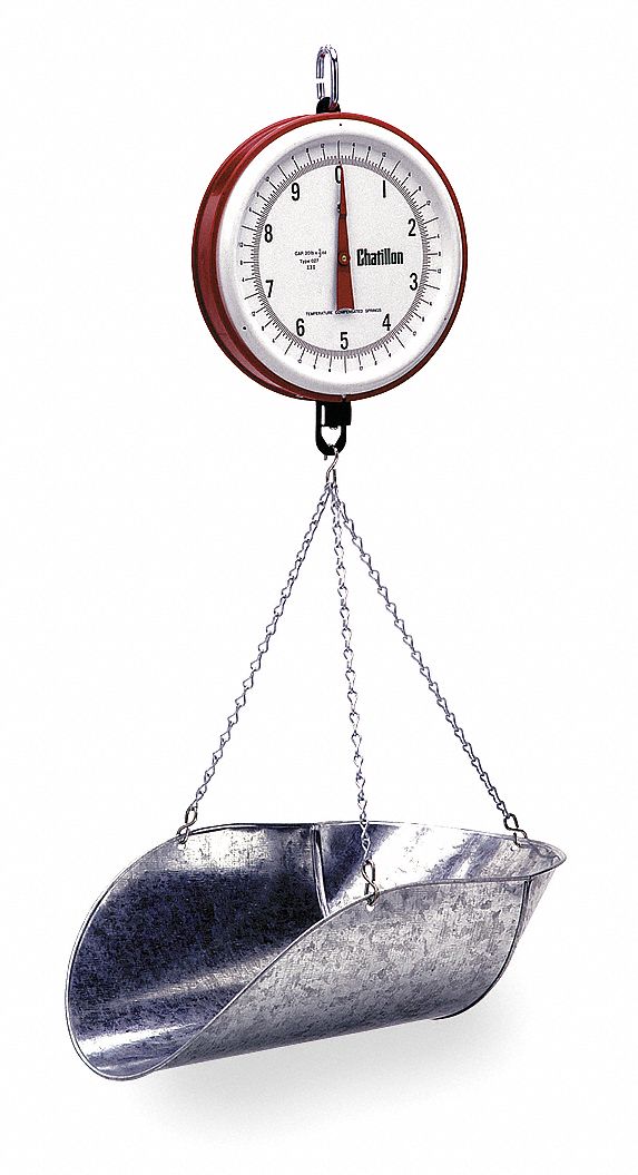 Mechanical Hanging Scale, Dial, 7 In. H