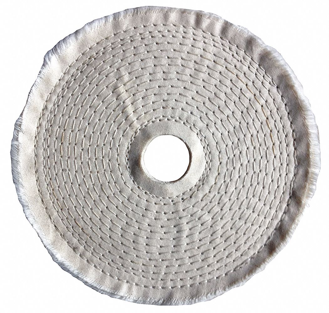 Buffing Wheel, Spiral Sewn, 6 In Dia.