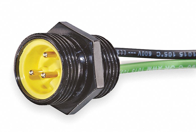 Receptacle, Male, External Thread, 600VAC