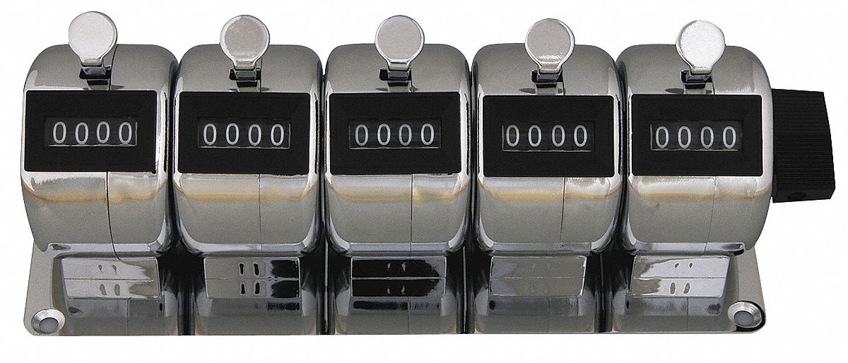 Counter, Hand Tally, 5 Gang, 4 Digits
