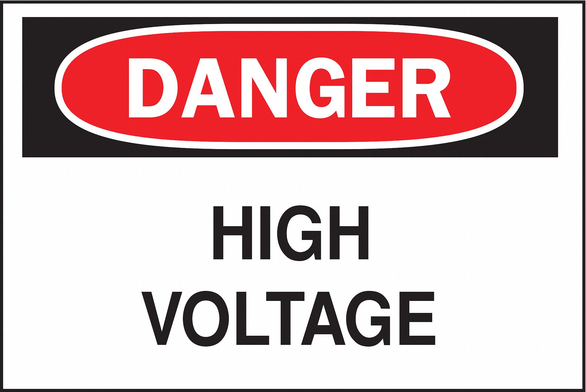 Danger Sign, 3-1/2 x 5In, R and BK/WHT, HV
