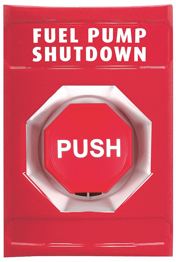 Fuel Pump Shutdown Push Button, Red, ADA