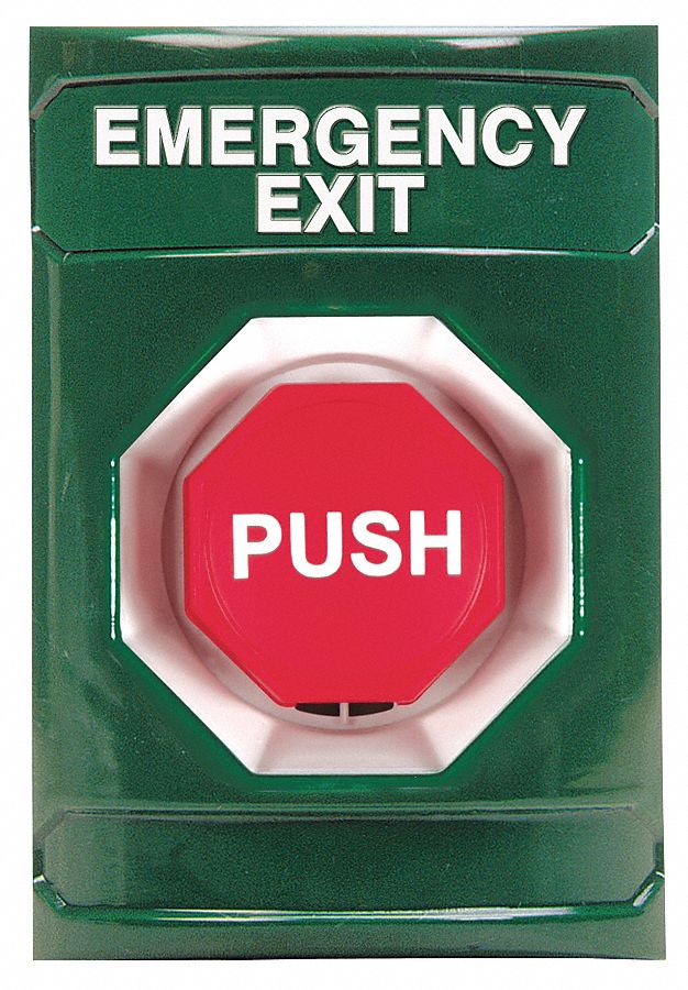 Emergency Exit Push Button, Turn-To-Reset