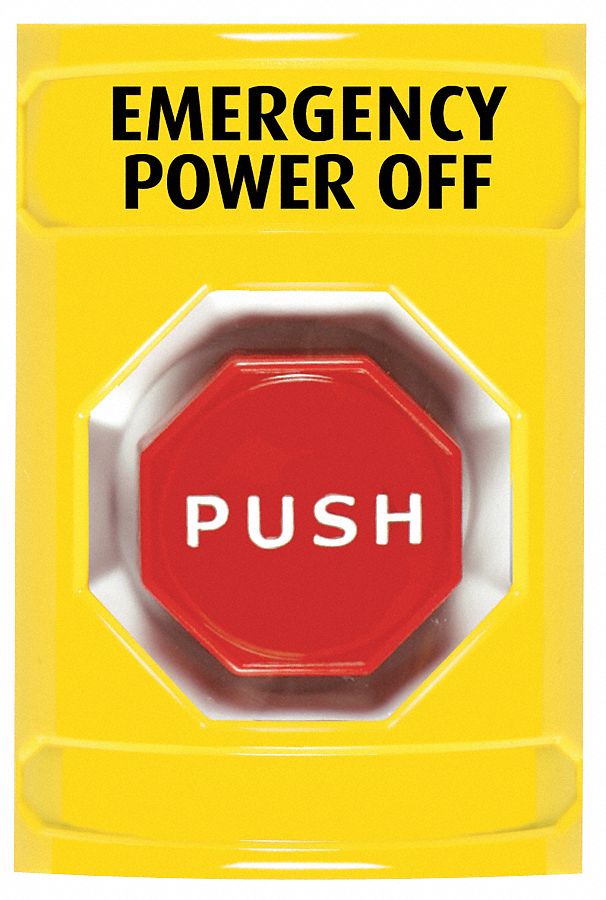 Emergency Power Off Push Button, Yellow