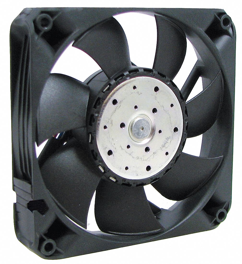 Axial Fan, 12VDC, 4-11/16In H, 4-11/16In W