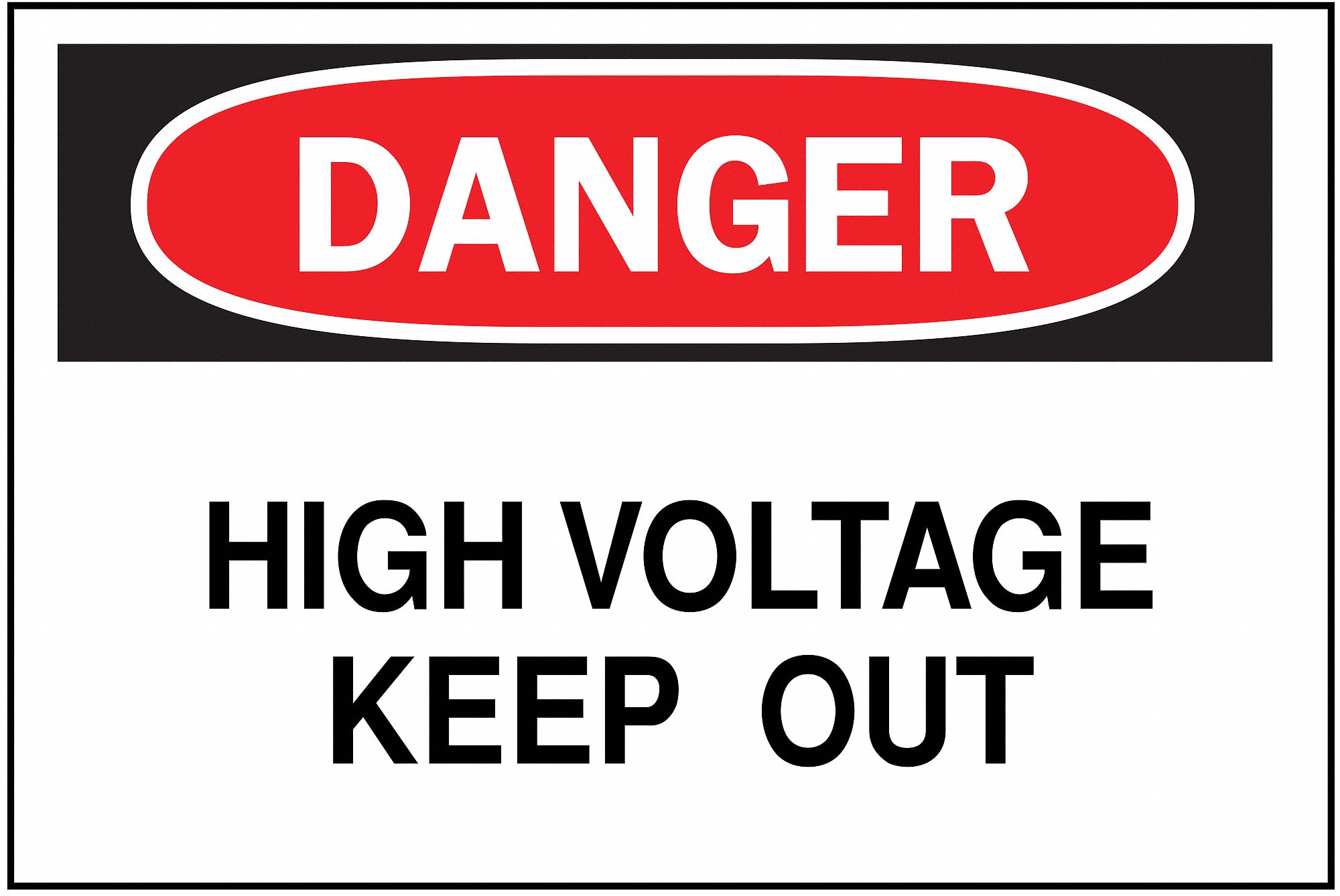 Danger Sign, 3-1/2 x 5In, R and BK/WHT, ENG