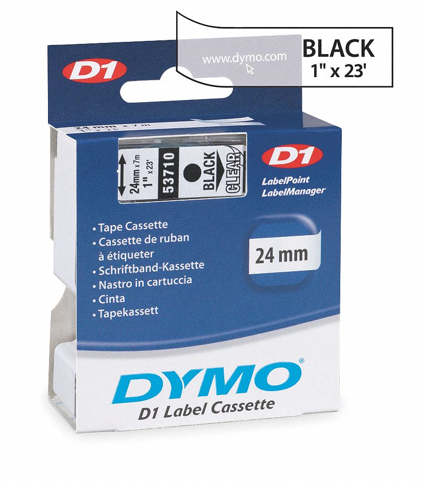 Clear Tape, Black/Clear, 23 ft. L, 1 In. W
