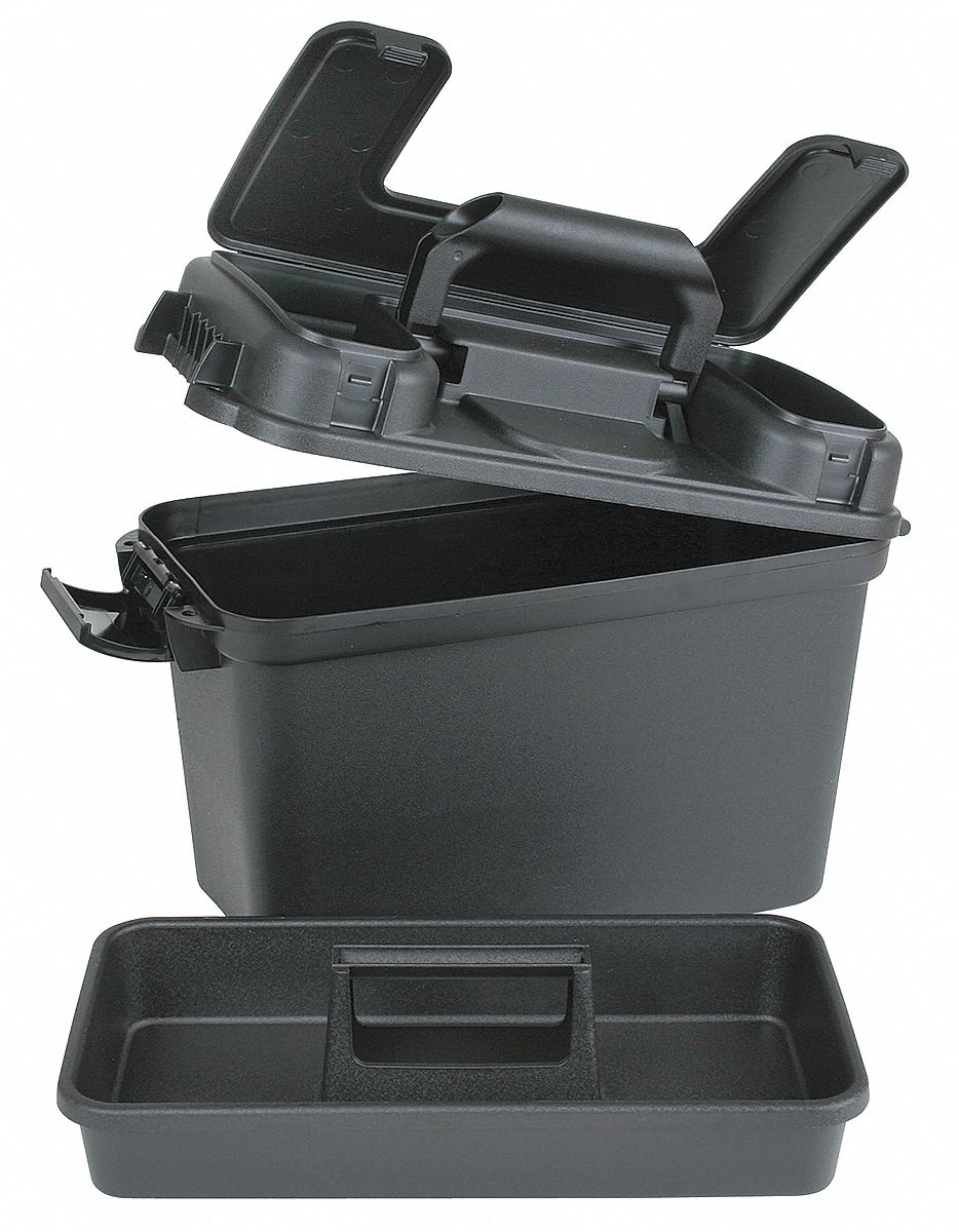 Dry Storage Box, L 13 In, W 6 3/4 In, Black