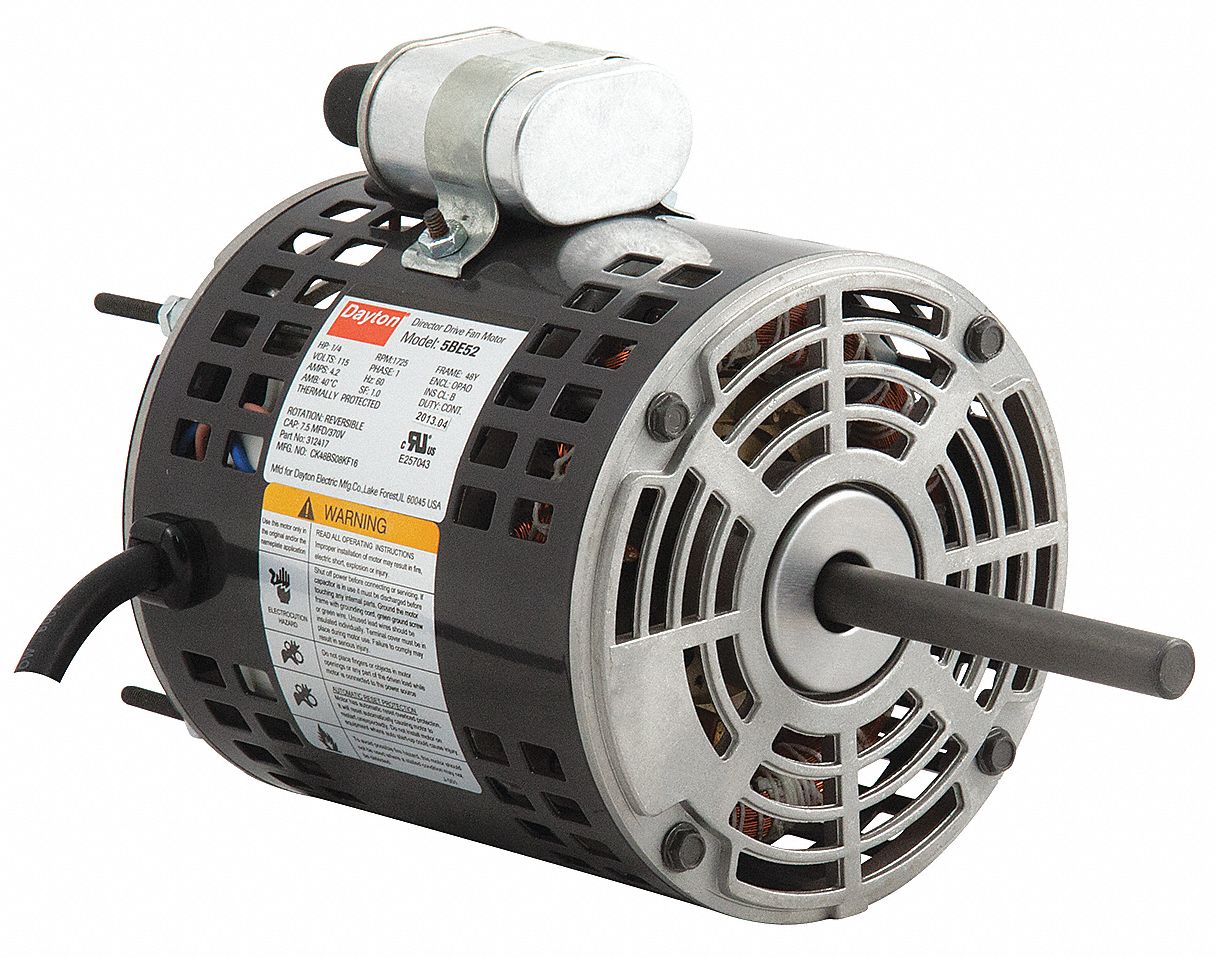 Motor, PSC, 1/4 HP, 1725 RPM, 115V, 48Z, OAO