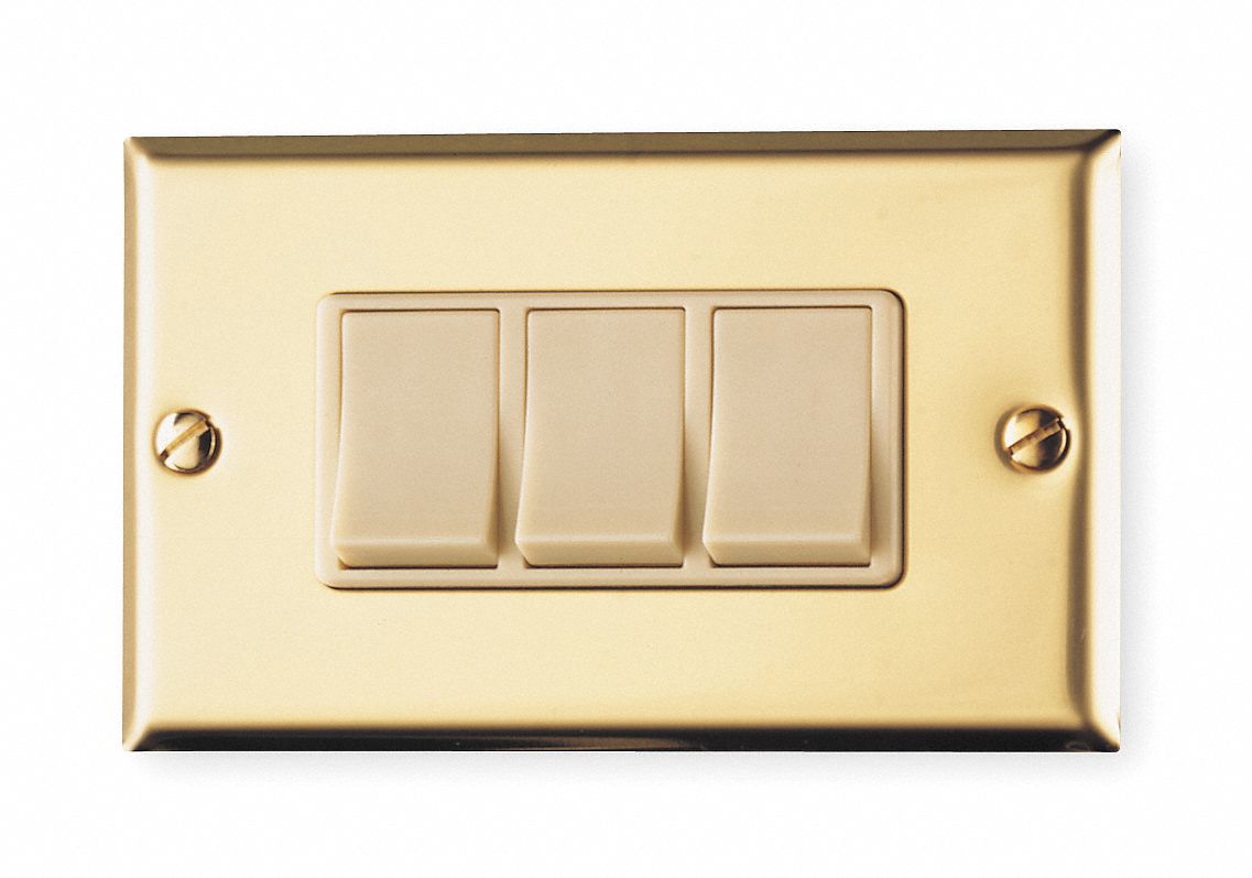 Switch, Three Function, Rocker, 15 A, Ivory