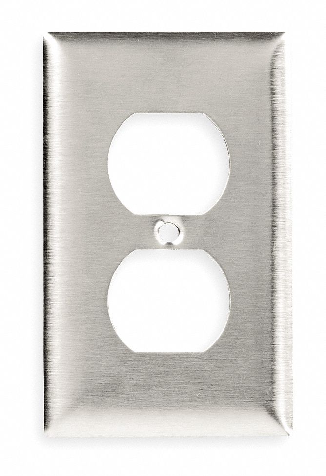 Plate, Wall, 1 Gang, Silver