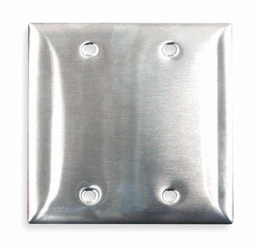 Plate, Wall, 2 Gang, Silver