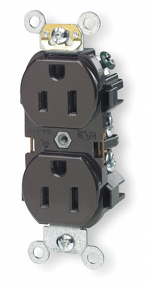 Iso.Grnd Receptacle, IndGrade, 5-15R, Brown