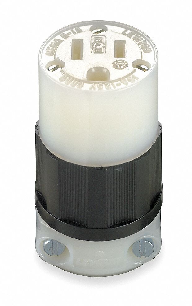 Connector, 15 Amps AC, 5-15R, Black