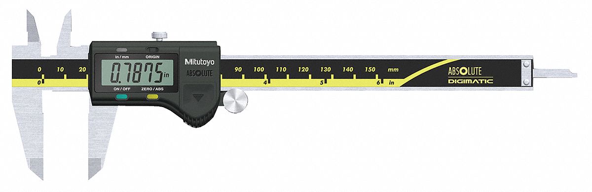 Digital Caliper, 0-6 In, Solar