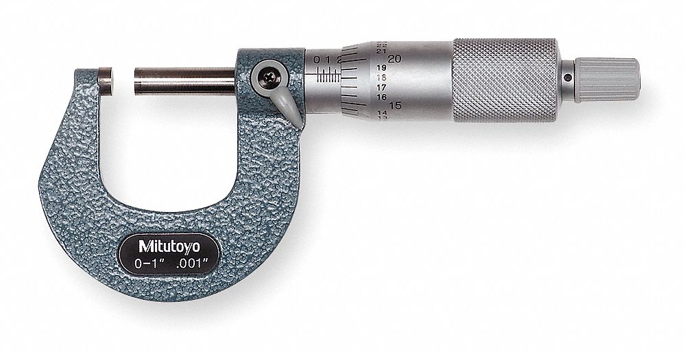 Micrometer, 0-1 In, 0.001, Ratchet