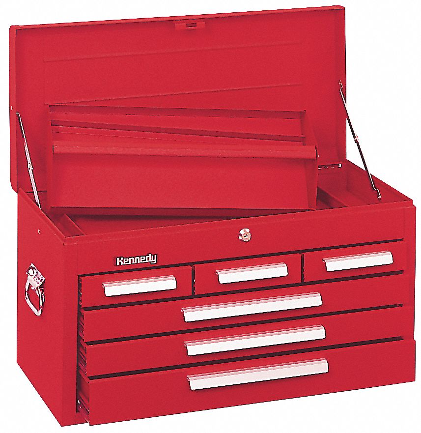 Mechanics Chest, 6 Dr, 26 1/8 W, Red