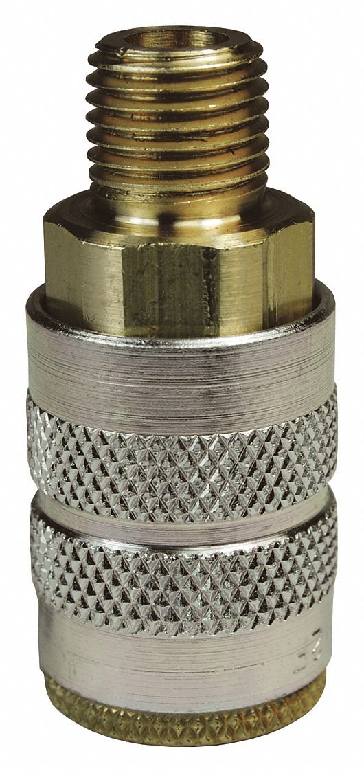 Coupler , Steel, 1/4 MNPT, 3/8 Body