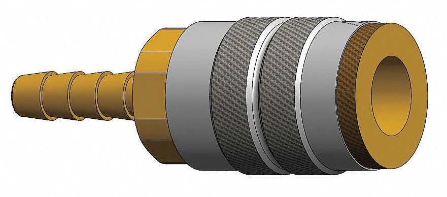 Coupler , Steel, 1/2 In Barb, 1/2 Body