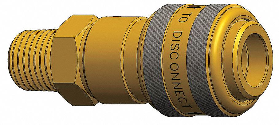 Coupler , Brass, 3/8 MNPT, 3/8 Body