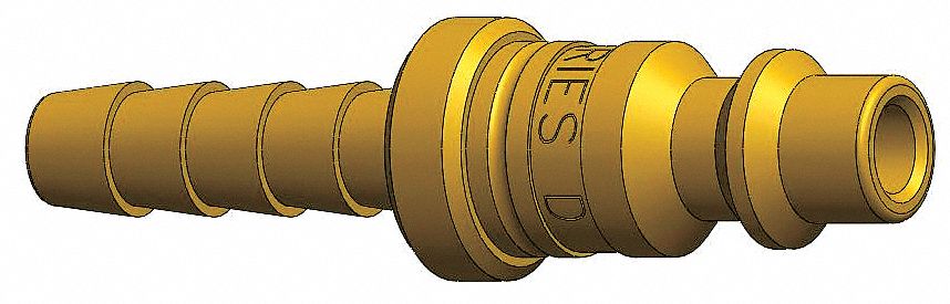 Coupler Plug, Steel, 1/4 In Barb, 1/4 Body