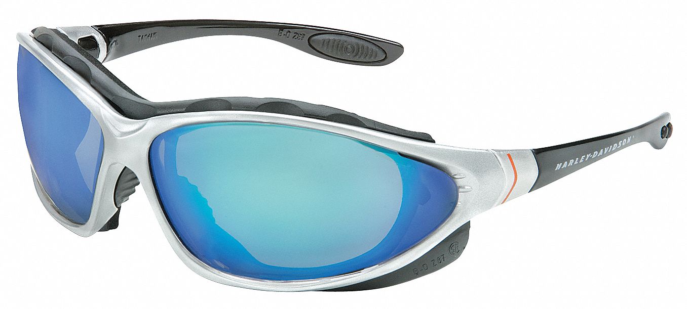 Saf Glss, Antifog, Blue Mirror