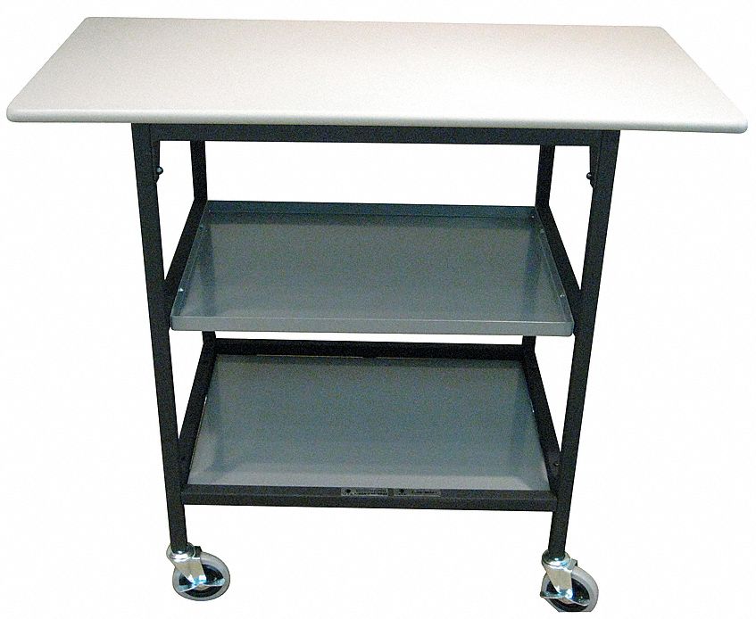 Adjustable Mobile Work Table, 40 In. L