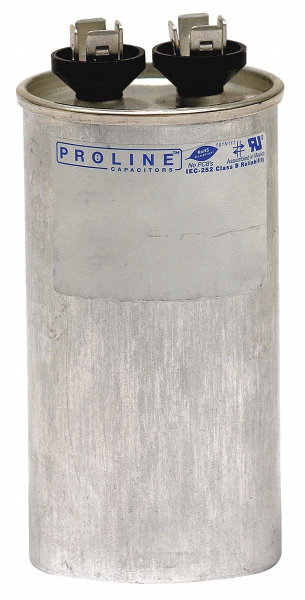 Run Capacitor, 50 MFD, 440 VAC, Round