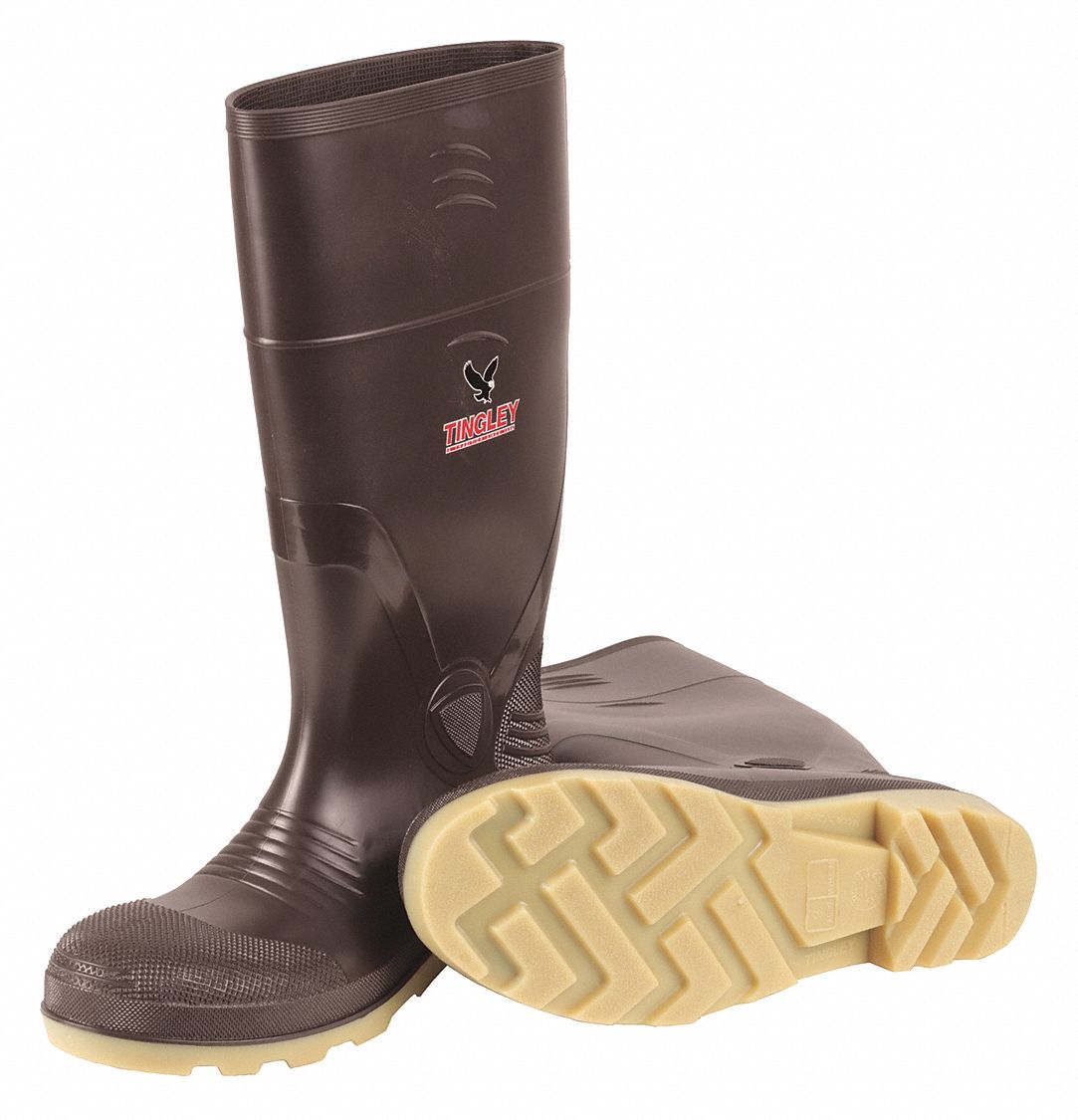 Knee Boots, Men, 12, Steel Toe, Brn/Crm, 1PR