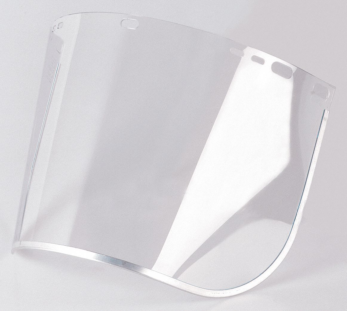 Faceshield Visor, Plycrb, AlBd, Cl, 8x15-1/2
