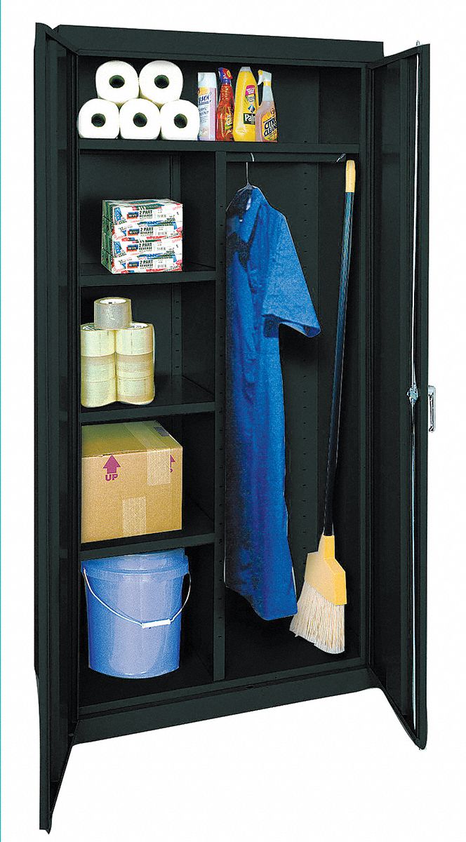 Combination Storage Cabinet, Black