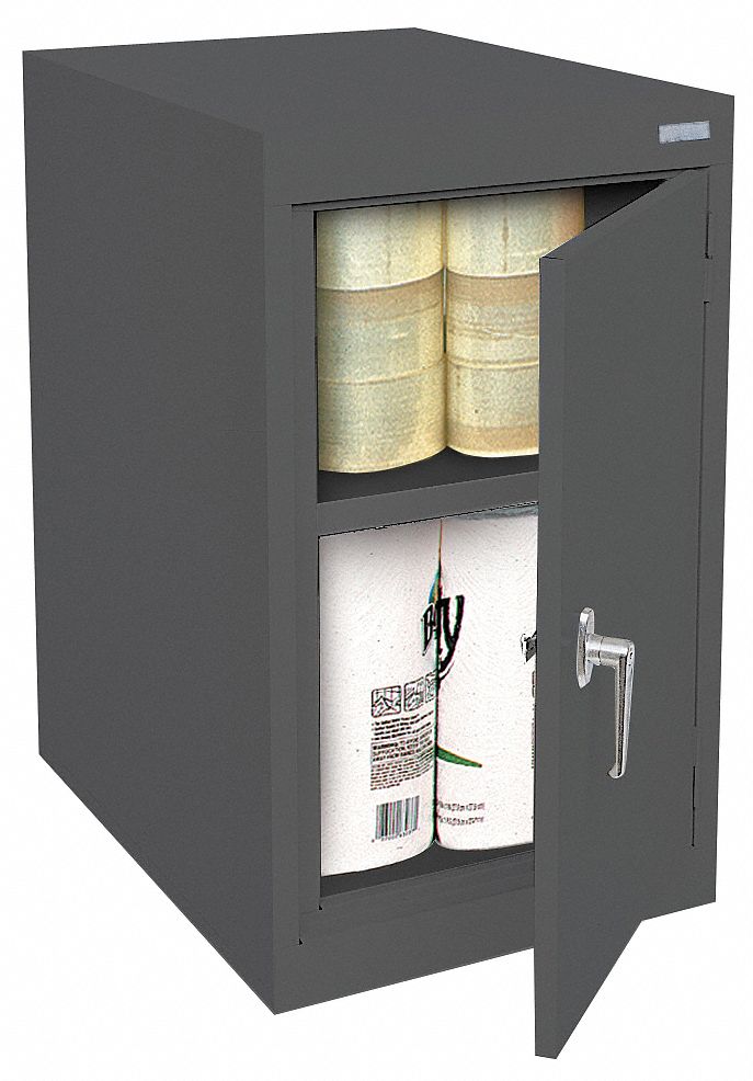 Desk Height Cabinet, Welded, Charcoal