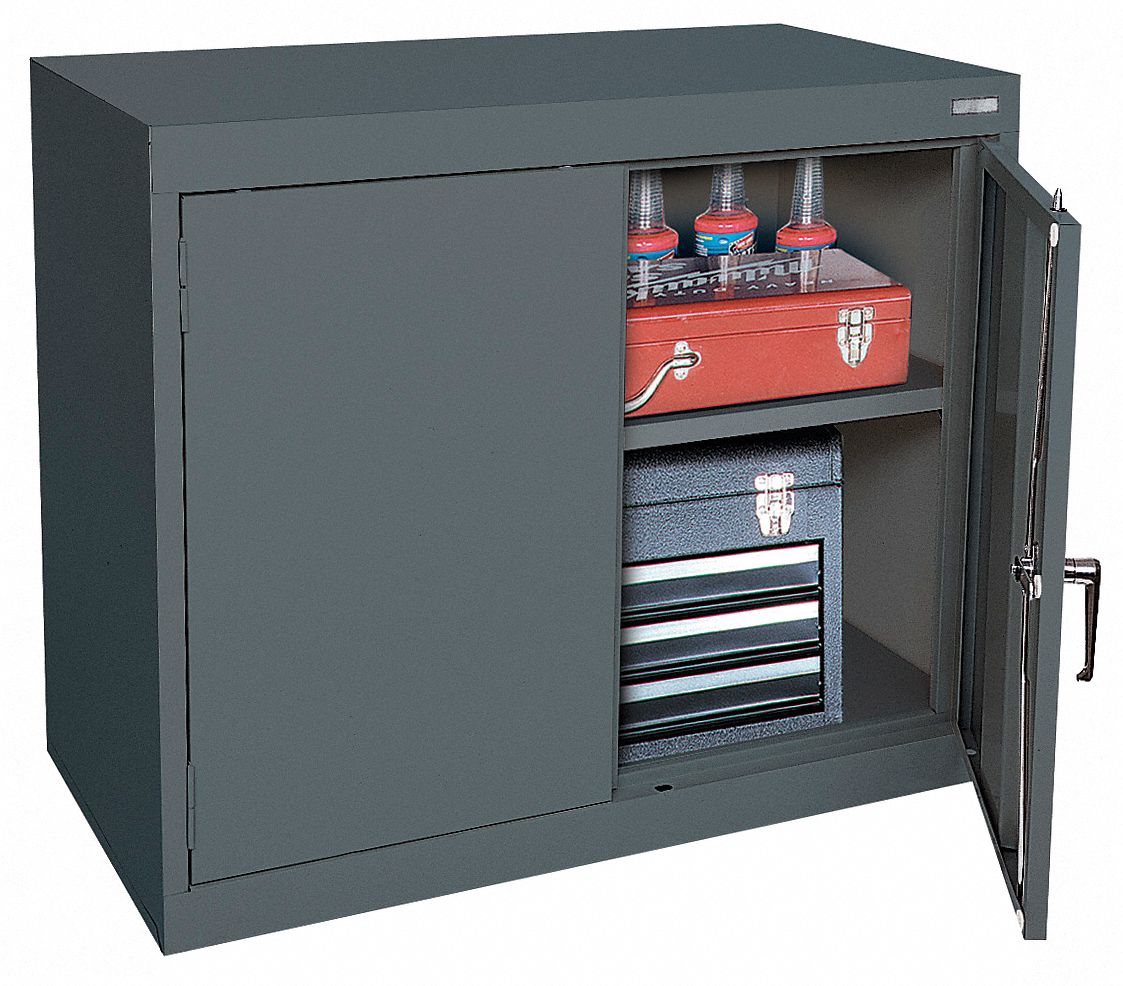 Desk Height Storage Cabinet, Charcoal