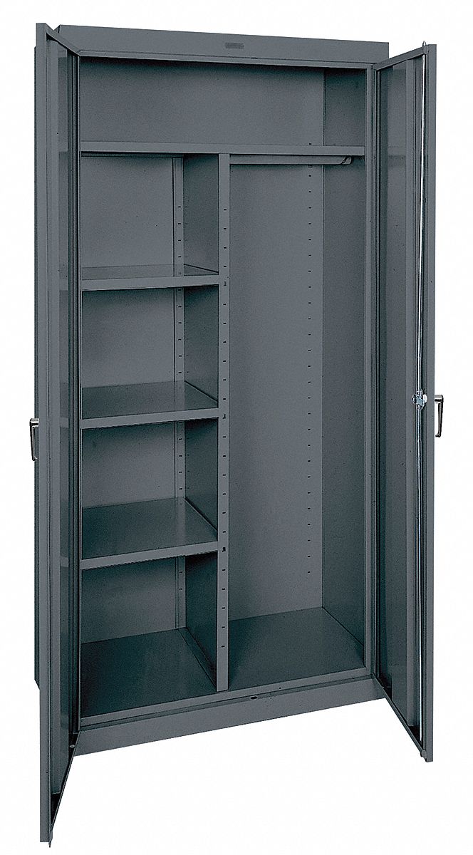 Combination Storage Cabinet, Charcoal