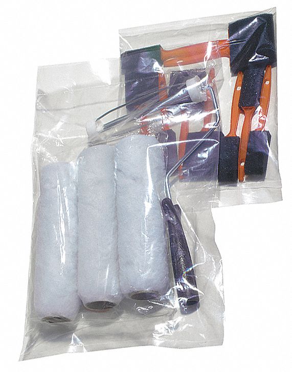 Lay Flat Poly Bag, LDPE, 6InL, 5InW, PK2000