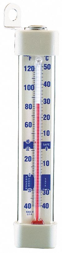 Thermometer, Vert, Screw, -40 to 120F, NSF