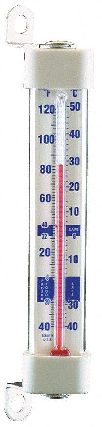 Thermometer, Vert, Screw, -40 to 120F, NSF