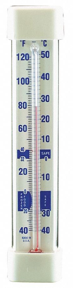Thermometer, Vert, Magnetic, -40 to120F, NSF