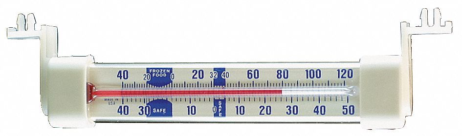 Thermometer, Horiz, Snap, -40 to 120F, NSF