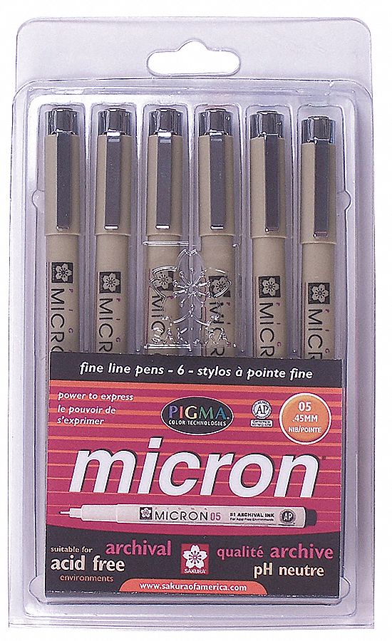 Rollerball Pen, Stick, 0.20mm, Multi, PK 6