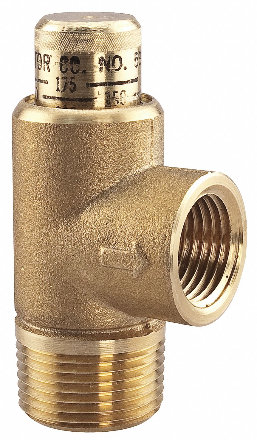 Pr Relief Valve, LF Brass, 1/2 MIP, 50-175