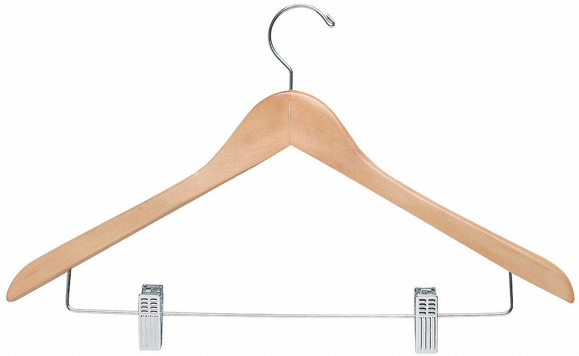 Wood Suit Hanger, Maple, Pk 12
