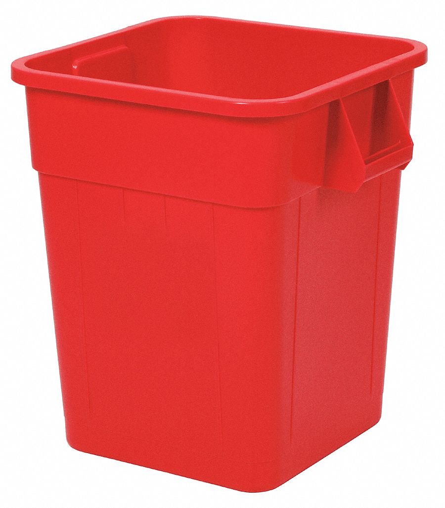 Square Container, 28 Gal, 21.5 In, Red