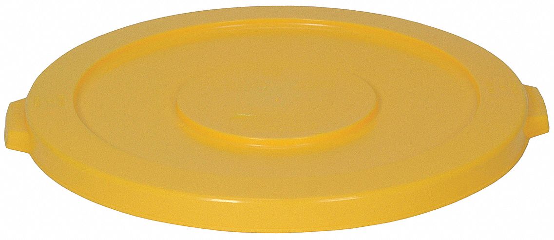 Round Flat Lid, Yellow, 44 Gal
