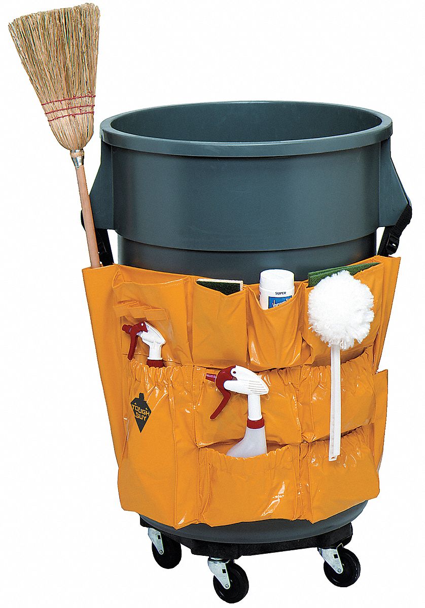 Receptacle Caddy Bag, Yellow, Plastic