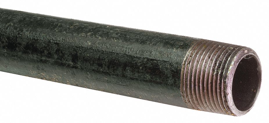 Pipe, 3/4 In x 10 Ft, Threaded, Black